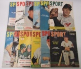 Lot (12) Vintage 1950's Sport Magazines Great Covers Mantle, Spahn, Campanella+