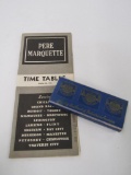 Antique Pere Marquette 1941 Time Tables & Eerie Railroad Marchbook Set