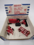 Excellent Vintage Slik-Toy Cast Metal Tractor/ Farm Set in Original Box Minty