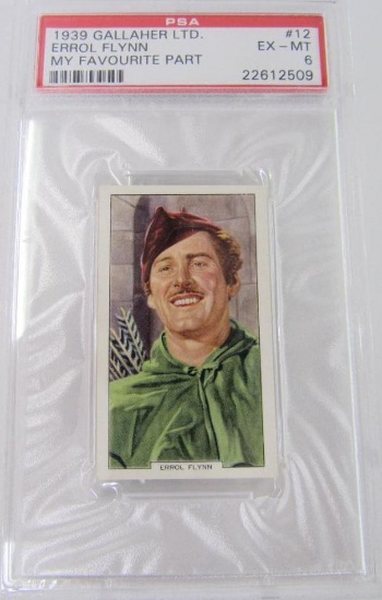 1939 Gallaher Tobacco Errol Flynn Card PSA 6 EXMT