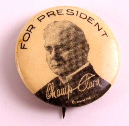 Antique Original 1912 Champ Clark For President Political Campaign Pin 7/8"