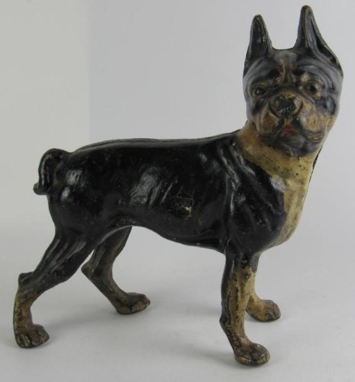 Antique Original Hubley Cast Iron Bulldog Terrier Doorstop