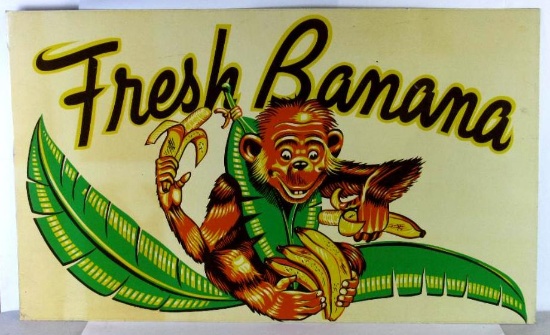 Outstanding Antique Fresh Bananas Metal Sign