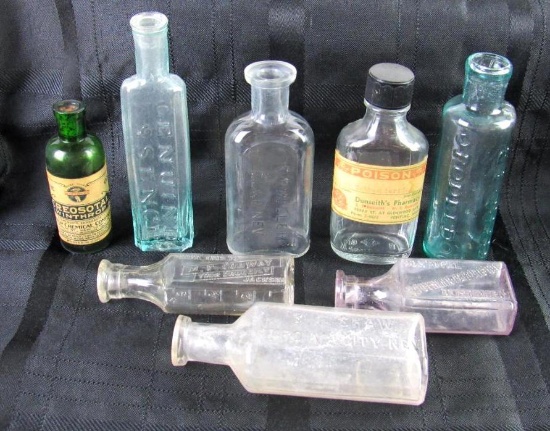 Lot (8) Antique Small Apothecary/ Druggist Bottles