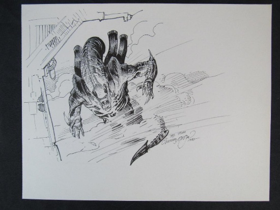 Mark Nelson "Alien" Hand Drawn Sketch