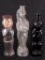 (3) Antique Glass Figural Bottles Nude Lady, Bear, Etc.