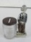 Excellent Antique Charlie Chaplin Glass Candy Container/ Bank