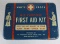 Antique White Cross First Aid Kit Empty Tin Great Graphics!