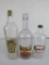 (3) Large Antique Glass Paper Label Vinegar Bottles