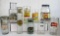 Lot (9) Antique General Store Glass Paper Label Bottle/Jars- Jelly, Olives, Pickles, Relish, etc