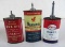 (3) Vintage Handy Oil Cans with Zinc Tops
