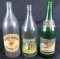 Lot (3) Rare Antique Quart Paper Label Glass Ginger Ale Bottles