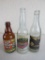(3) Antique Paper Label Glass Beer Bottles