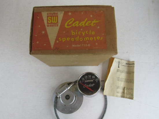 Vintage Stewart-Warner " Cadet " Bicycle Speedometer NOS in Original Box
