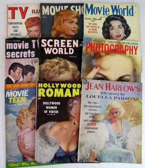 Grouping Vintage 1950's/60's Movie Star Related Magazines