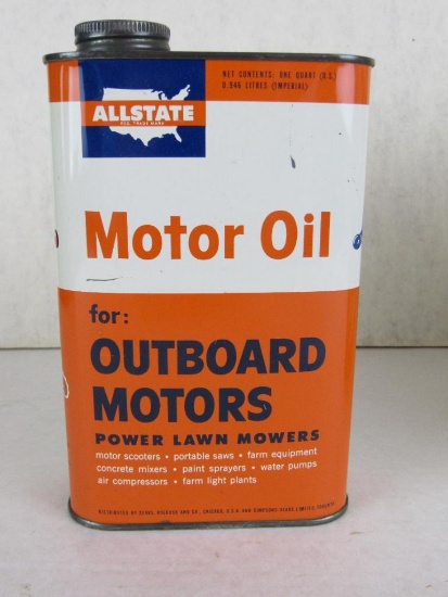 Vintage All-State Metal Outboard Motor Oil Quart Can