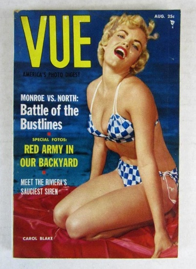 Vue, August, 1955 Men's Pinup Digest Size Magazine- Marilyn Monroe Cover