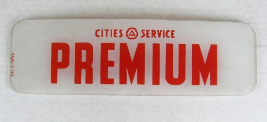 Antique Original Cities Service Premium Gas Pump Ad-Glass