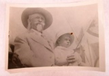 Rare Original 1st account Photo Buffalo Bill Cody Holding a Child