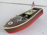 Antique Japan Wood Battery Operated Boat 12