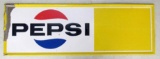 Vintage 1960's Pepsi Cola Embossed Metal sign Original 18 x 54