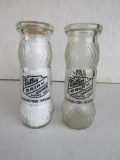 (2) Antique Valley Dairy (Yerington, Nevada) Pyro Half Pint Milk Bottles