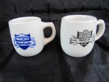 Lot (2) Antique White Castle Restaurant Ceramic Mugs