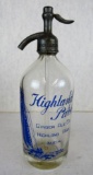 Rare Antique Highland Park Ginger Ale Co. (Michigan) Seltzer Bottle