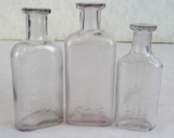 Lot (3) Antique California Drug Bottles Grass Valley, Redlands