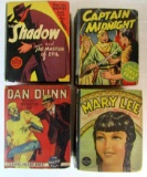 (4) Antique 1930's Big Little Books BLB- Captain Midnight, The Shadow, Dan Dunn, Mary Lee