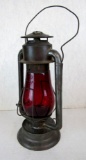 Antique Defiance Lantern No. 2 with Ruby Globe