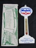 Vintage Mobil Pegasus Advertising Thermometer in original Box (Omaha, NE)