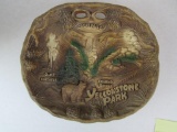 Large Vintage Yellowstone National Park Sovenir Bowl -High Relief