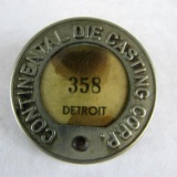 Antique Continental Die Casting Corp. (Detroit, MI) Employee/ Worker Badge