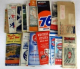 Grouping (20+) Antique Service Station Road Maps- Sinclair, Derby, Amoco, Vico, Marathon++