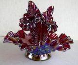 Fenton Art Glass Red Carnival Epergne