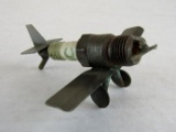 Neat Vintage AC Spark Plugs Handmade Toy Metal-Art Airplane