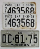 Michigan License Plate Grouping 1938 & 1948