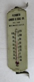 Antique Plymouth Lumber & Coal Metal Thermometer