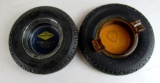 (2) Antique Tire Advertising Ashtrays Federal & Goodyear