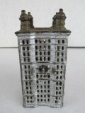 Antique Cast Iron Building Bank 5.5