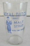 Excellent Antique Royal Dutch Malt Syrup Advertising Glass