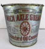 Excellent Antique Standard Oil Co. Metal Mica Axle Grease Bucket/ Can