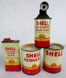 Grouping Antique Shell Oil & Grease Metal Cans