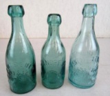 (3) Antique Blob Top Soda Bottles-Philadelphia, New York