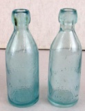 (2) Antique Merritt & Co. Helena Montana Blob Top Soda Bottles