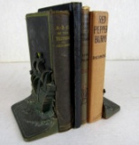 Pair Antique Cast Iron Ship Bookends