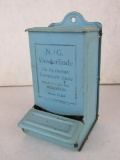 Antique Tin Wall Match Holder- N.G. Vanderlinde Furniture, Muskegon-MI