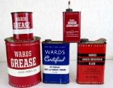 Grouping of Antique Wards Metal Grease, Oil, Cans- Automotive