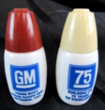 Vintage 1983 GM/ Fisher Body 75th Anniversary Milk Glass Salt & Pepper Shaker Set